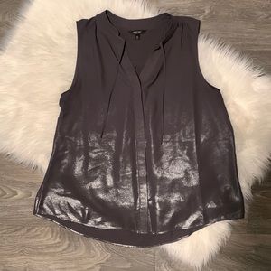 Shiny dark gray sleeveless top